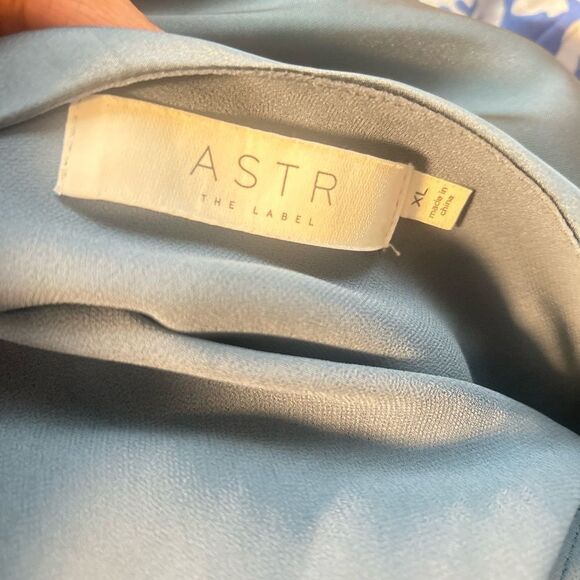 ASTRD halter satin MAXI  Elegant Blue Evening Dress size XL - Picture 6 of 7